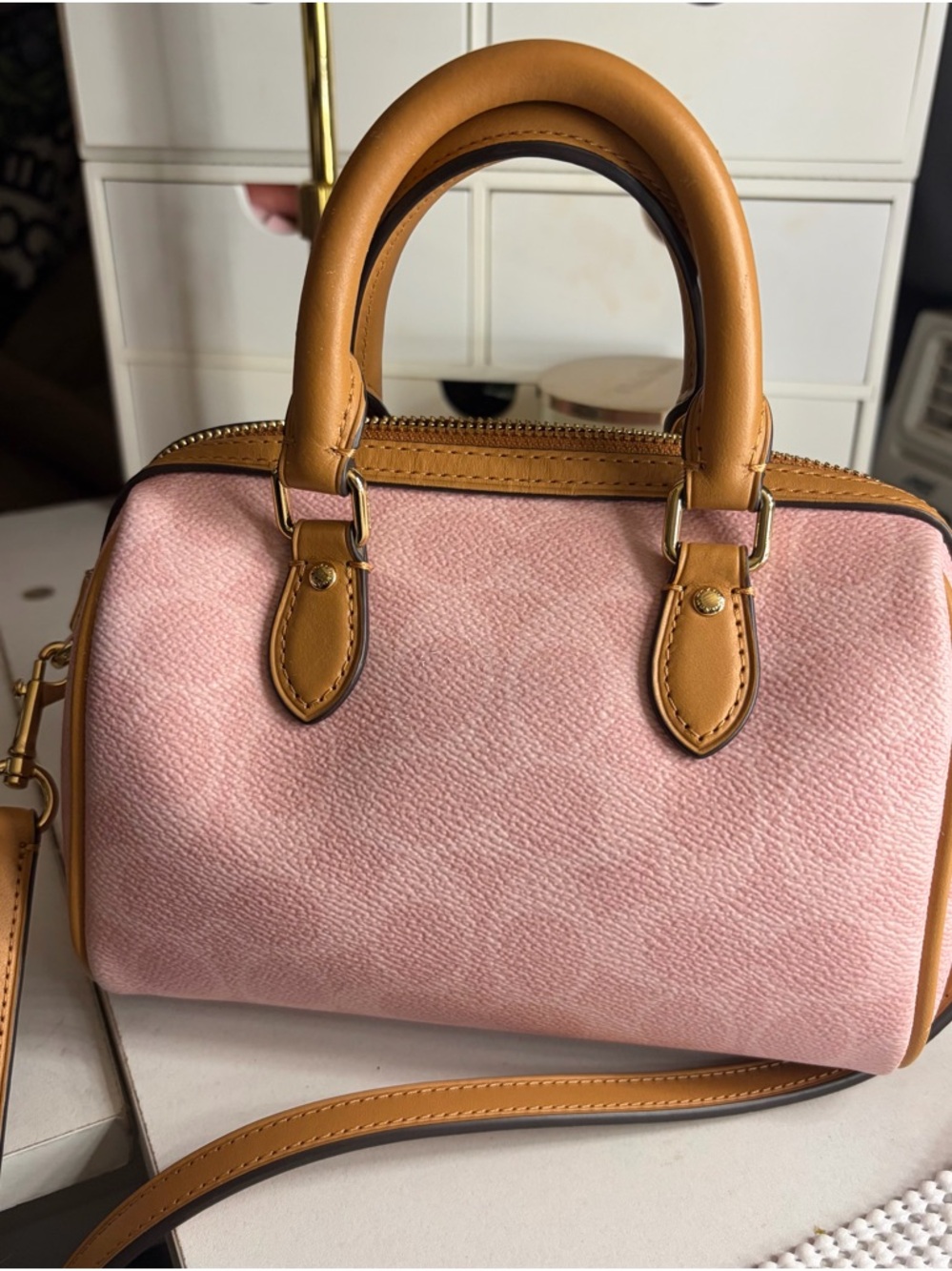 Coach Powder Pink Mini Rowan - Picture 3 of 13